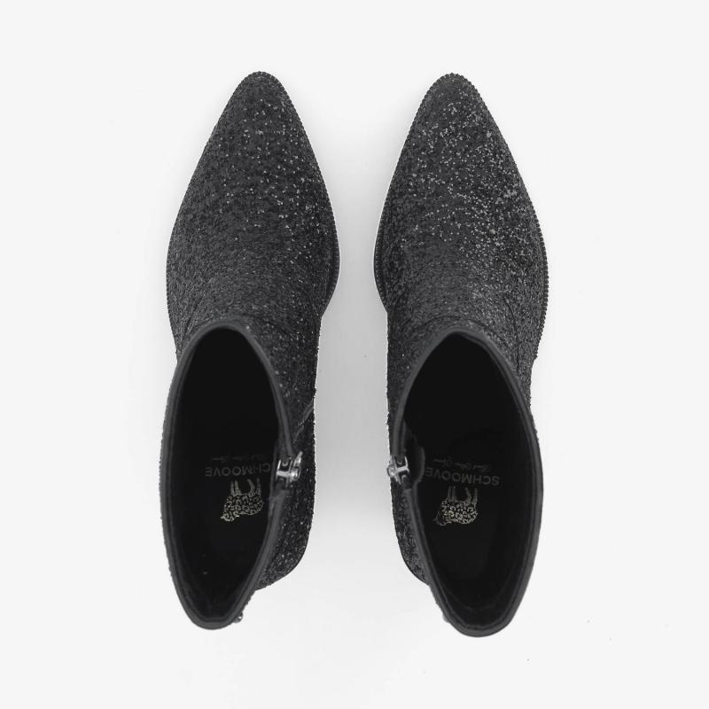 LEONIE ZIP BOOTS W - GLITTER - BLACK